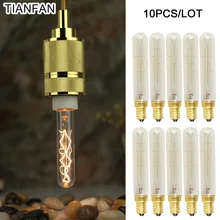 10 шт./лот T20 Винтаж Эдисон лампы E14 220 В 40 Вт Круглые ретро Античная Incandesce лампы Винтаж светильник лист нити дизайнерский Декор свет