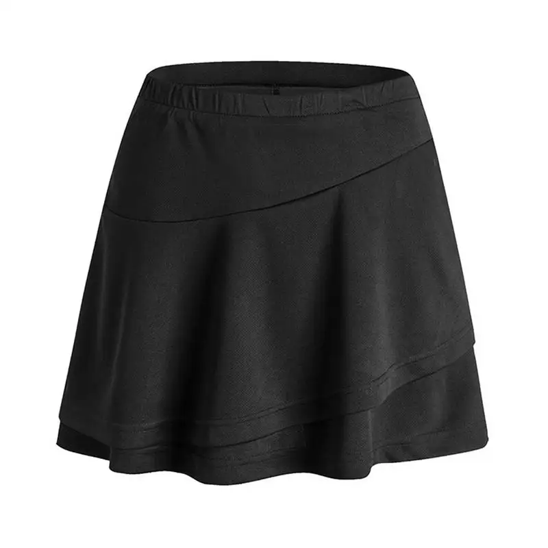 Новинка, спортивный светильник с карманом, летняя, для бадминтона, тенниса, впитывает влагу, удобные штаны, юбка, размер S-XXXL - Цвет: Black
