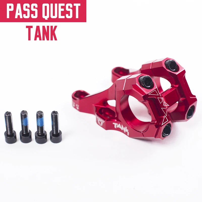 TANK Red Pass Quest руля для горного велосипеда 31,8 мм алюминиевый сплав полностью обработанный с ЧПУ MTB велосипедный стержень для ENDURO DH запчасти для велосипеда - Цвет: TANK Red