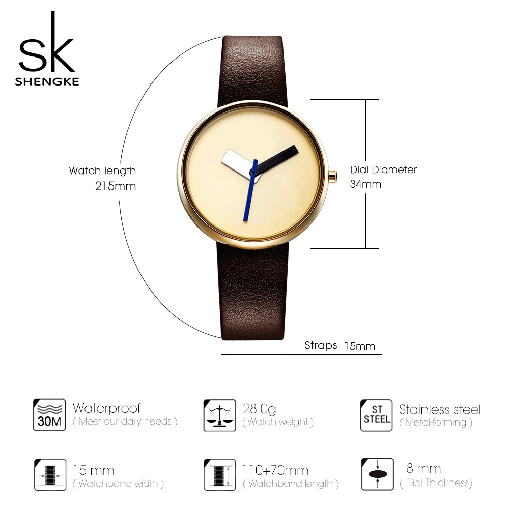 Shengke роскошные кожаные часы женские креативные тонкие наручные для Reloj Mujer SK 2020