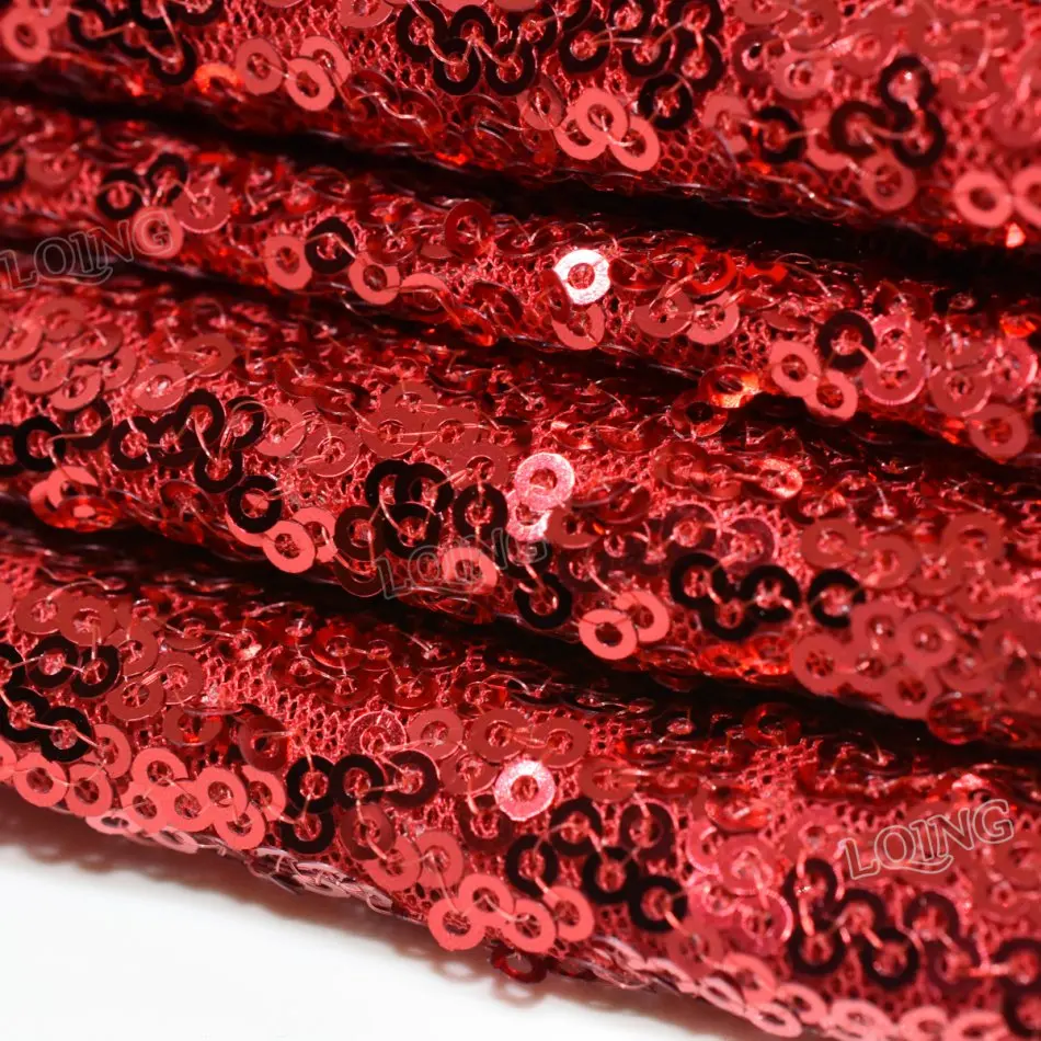 red sequin fabric-01