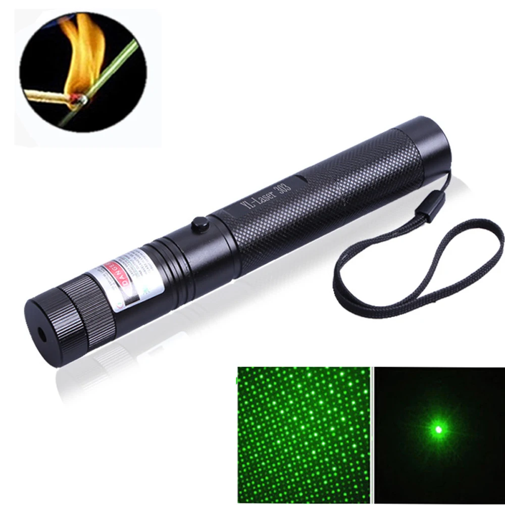 

Laser Pointer Green Lazer 532nm 5mW 303 Laser Pen Adjustable Focus Burning Match Beam Lazer Pointer Without Battery