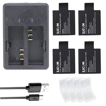

Doscing 4pcs SJ4000 SJCAM Rechargeable Batteries+USB Dual Charger for SJCAM SJ4000 WiFi SJ5000 SJ5000 plus SJ6000 SJ7000 SJ8000