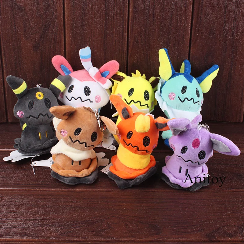 Аниме Mimikyu Косплей Sylveon Flareon Eevee Umbreon Jolteon Vaporeon Espeon Плюшевые Подвески мягкие куклы 10 шт./лот