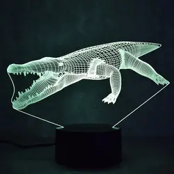 Новинка лампы 3D LED визуальная красочные светильник usb настольная лампа сна Ночная Творческий крокодил животных Форма Декор подарок