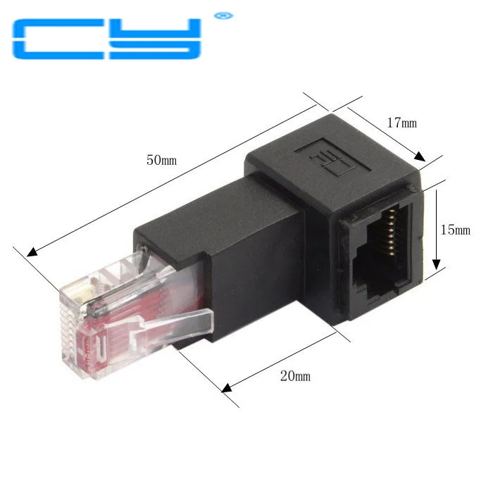 Вертикальный левый и правый угловой 90 градусов 8P8C FTP STP UTP Cat 5e RJ45 штекер гнездо