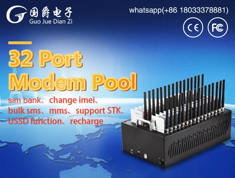 

FIMT 32 port modem pool Q2303 wavecom modem pool gprs modem gsm switch
