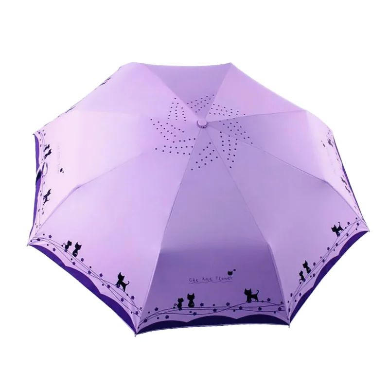 Карманный мини-зонтик от дождя для женщин автоматический 3 складные зонты для мужчин ветростойкий Открытый Дорожный зонт от солнца портативный зонтик - Цвет: Purple