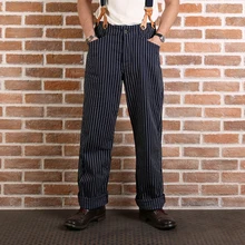 Новинка, Bronson Lot924, полосатые брюки карго, винтажные, свободные, высокая талия, комбинезоны, мужские, прямые, нестираемые, большие размеры