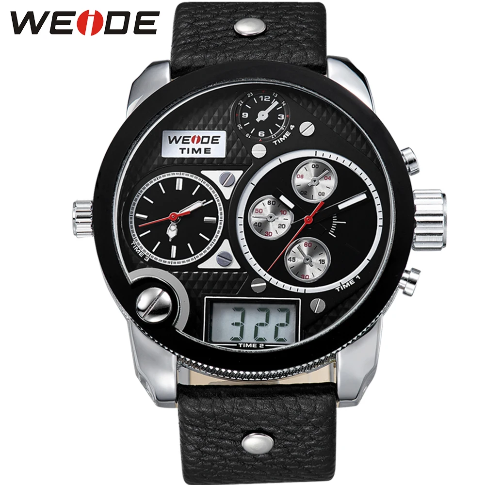 

WEIDE Men Sports Watches Blue Dial Analog Digital Clock Military Wristwatches Waterproof Relojes Montres Hommes Cheap Black