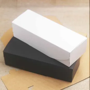 

20pcs Kraft Paper Box Cardboard Handmade Soap Boxes Black Packaging Jewelry Box White Craft Paper Gift Boxes Fashion 19.2x7x5cm