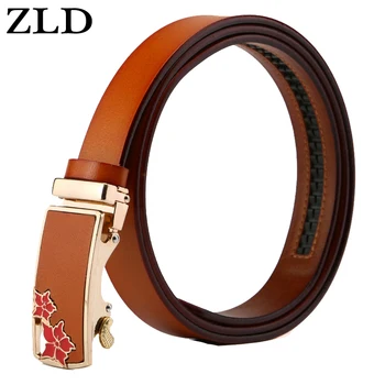 

ZLD Women's belts genuine leather designer High quality automatic flower buckle belt woman luxury straps for lady fashion belts