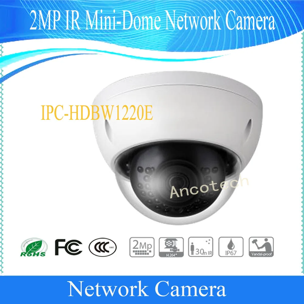 

Free Shipping DAHUA Security IP Camera 2MP IR Mini-Dome Network Camera IP67 IK10 PoE without Logo IPC-HDBW1220E
