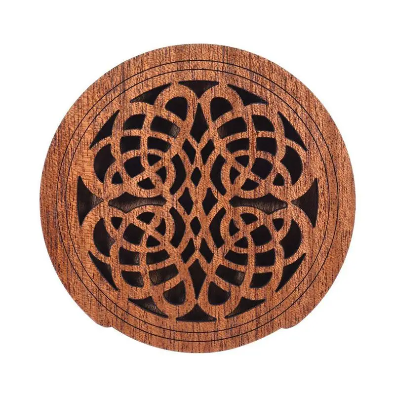 

Guitar Wooden Soundhole Sound Hole Cover Block Feedback Buffer Mahogany Wood for EQ Acoustic Folk Guitars