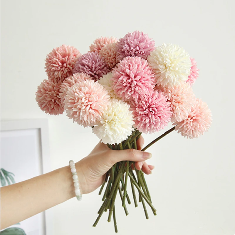 JAROWN Simulation Dandelion Flower Branch Artificial Single Head Thorn Ball Wedding DIY Flowers Bouquet Home Decor Accessories (7)