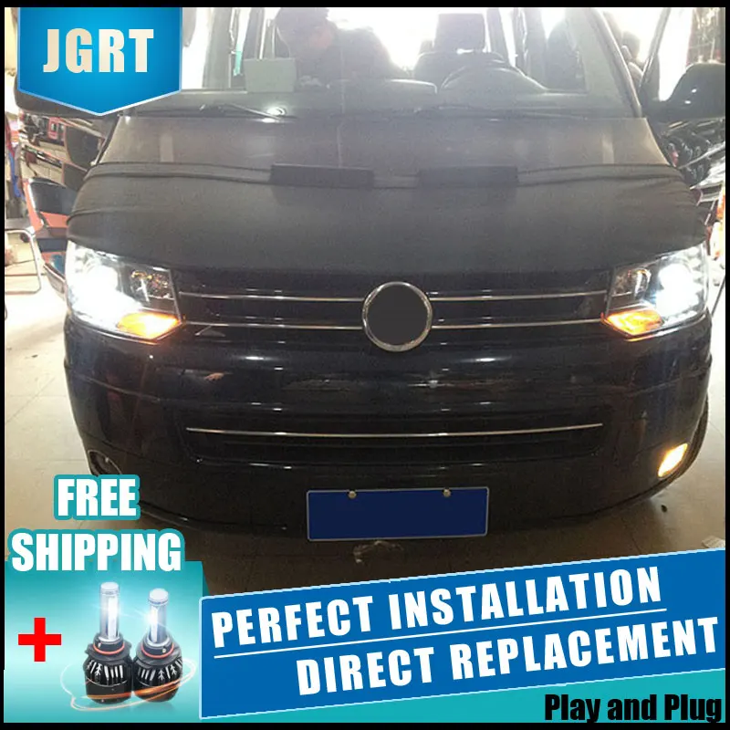 2 шт. светодиодный головной светильник s для vw t5 2010- Автомобильный светодиодный светильник s двойной ксеноновый Объектив Автомобильные аксессуары дневные ходовые огни противотуманный светильник