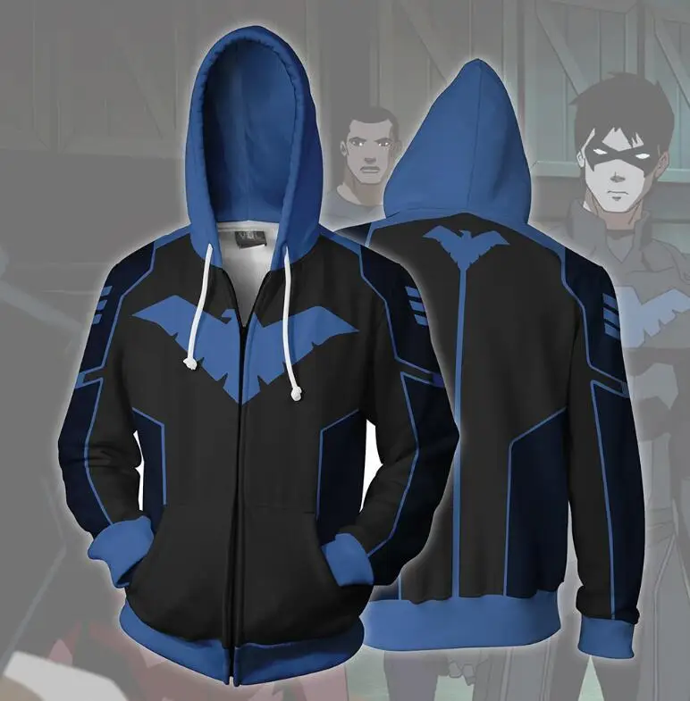 Nightwing cosplay nightwing traje Camisolas Do Hoodie