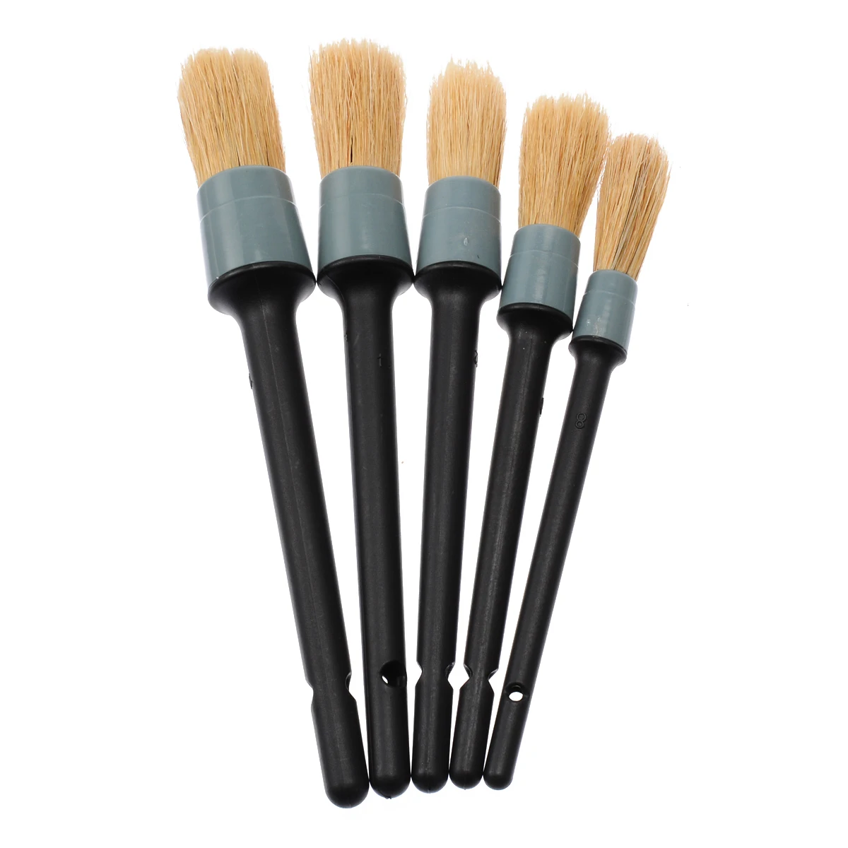 

5pcs/set 19cm/20cm/22cm/23cm/24cm Car Detailing Brushes Soft Natural Boar Hair Cleaning Brush For Dash Trim Engine Wheel