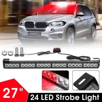 

24 LED Work Light Bar Multi-colors Emergency Warning Light Bar Traffic Flashing Strobe Lamp With Switch 27 Inch