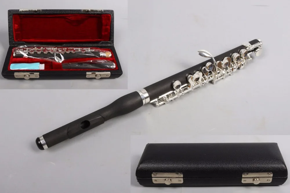 

New Piccolo Rubber wood Body Silver Plated Keys Closed Hole Case Yinfente