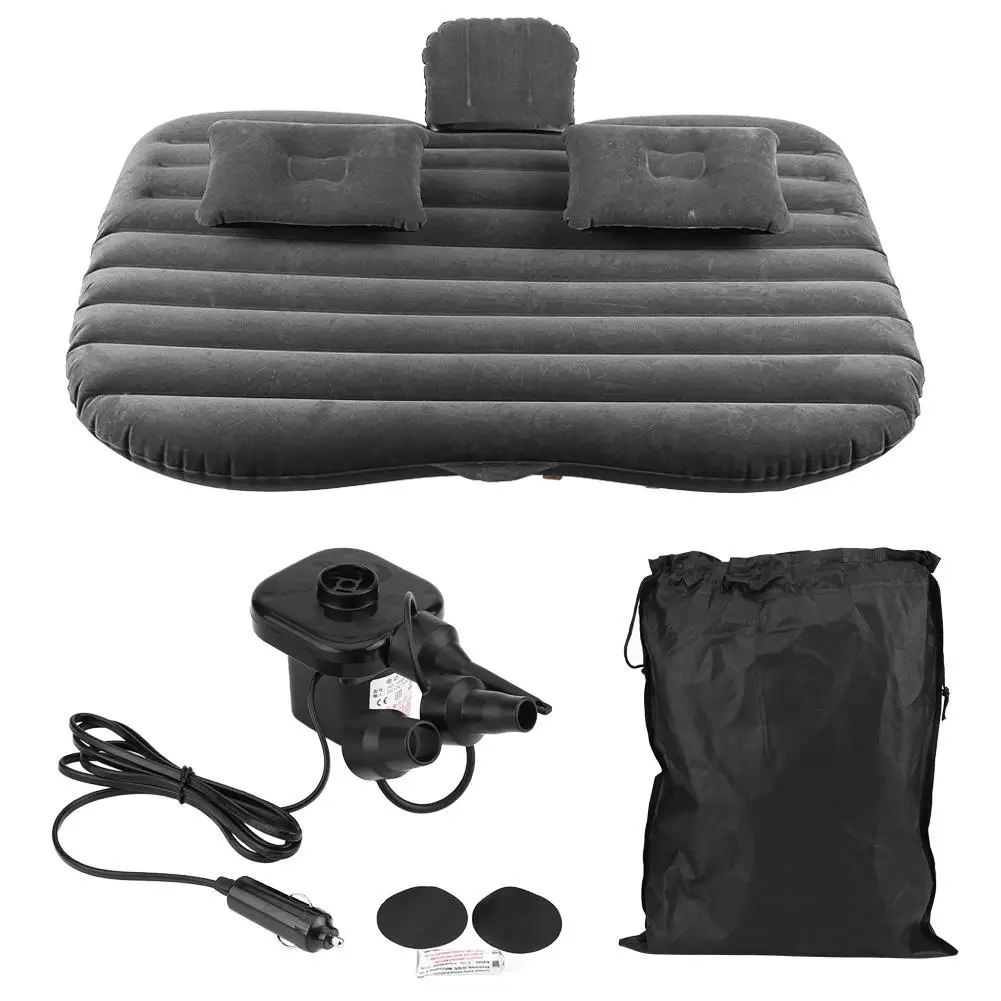 Автомобильная надувная кровать матрас на заднем сиденье для отдыха для сна путешествия Кемпинг черный/серебристо-серый