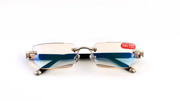 GLTREE Высокое качество драгоценный камень резит ультра светильник бескаркасные очки для чтения с защитой от УФ-светильник излучения, очки с диоптриями очки для чтения Y14
