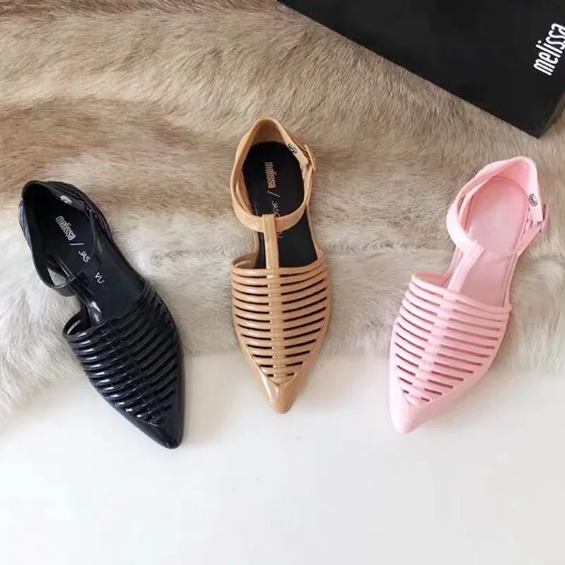 

Melissa Women Sandals 2019 Fashion Hollow Gladiator Sandals Summer Shoes Woman Casual Rome Style Flat Sandals Female Jelly Shoes