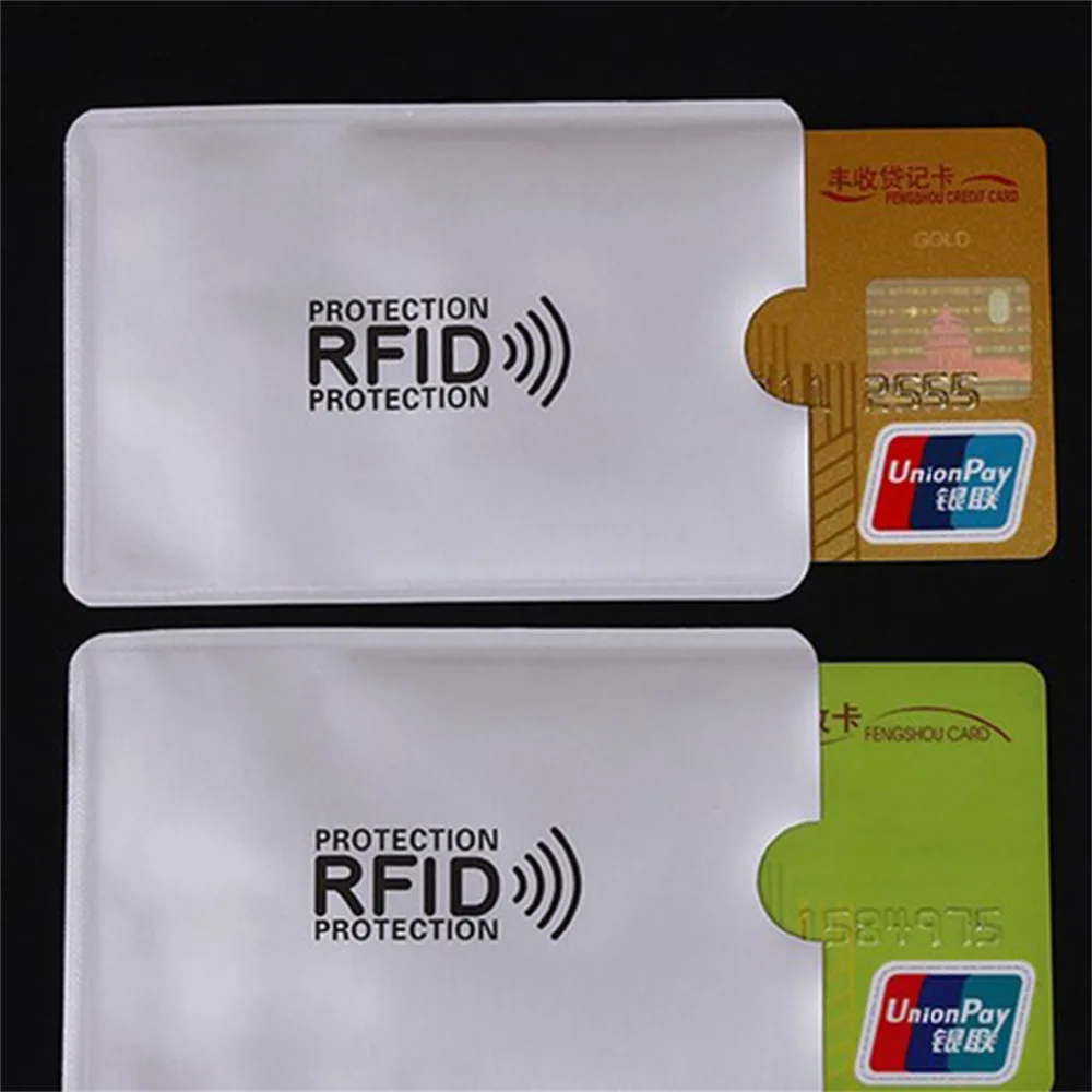 50 шт./компл. IC защита кредитной карты RFID экранированная втулка карта Серебристая