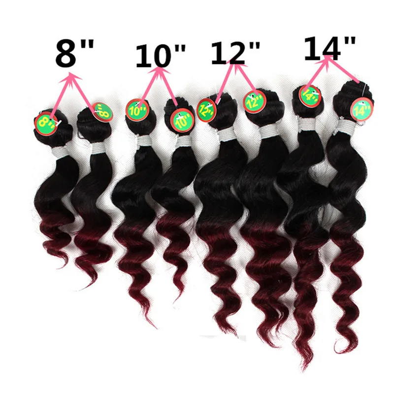 ombre human curly hair deep wave brazilian hair 8pieces one pack  (1)