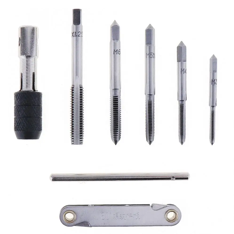 7pcs/set Multifunction T type Screw Thread Taps Reamer with M3 / M4