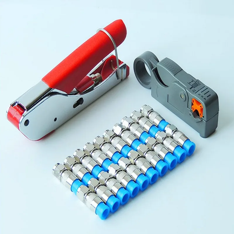 

Automatic Stripping Pliers Wire Stripper Cable Wire Cutters Crimping Tool Set Multitool Coaxial Cable Cold Press Clamp RG59 RG6