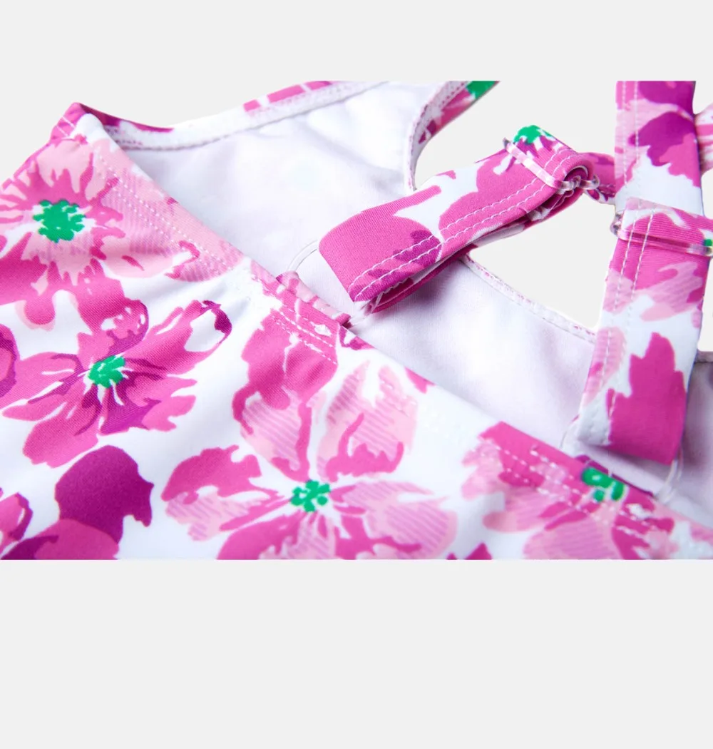 Charmleaks/слитные купальники для девочек с цветочным принтом; детский купальник с регулируемыми бретельками; бикини; Милая пляжная одежда