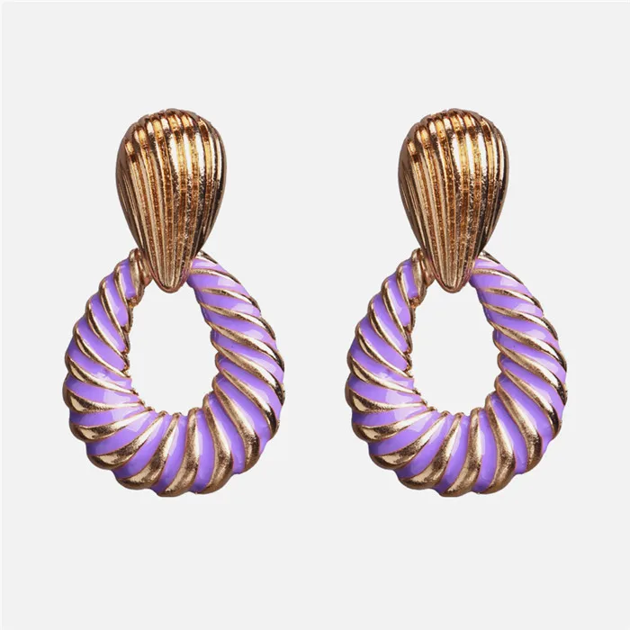 E1448 Ztech высокое качество 32 фиолетовый камень длинные букле d'oreille femme серьги для женщин вечерние свадебные Висячие Dange pendientes mujer - Окраска металла: E1448