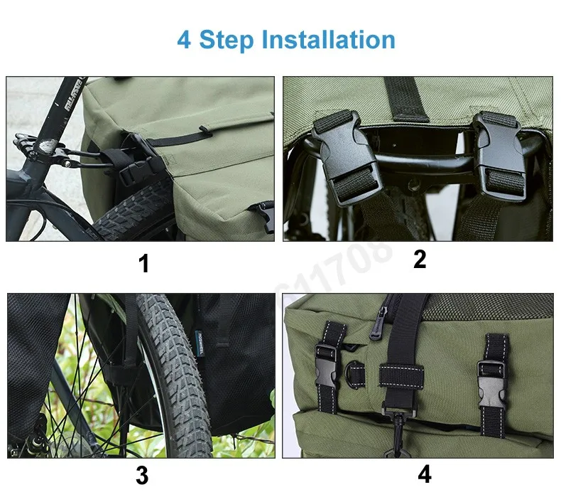 Best ROSWHEEL Bike Accessories 37L MTB Mountain Bike Rack Bag 3 in 1 Multifunction Road Bicycle Pannier Rear Seat Trunk Bag 9