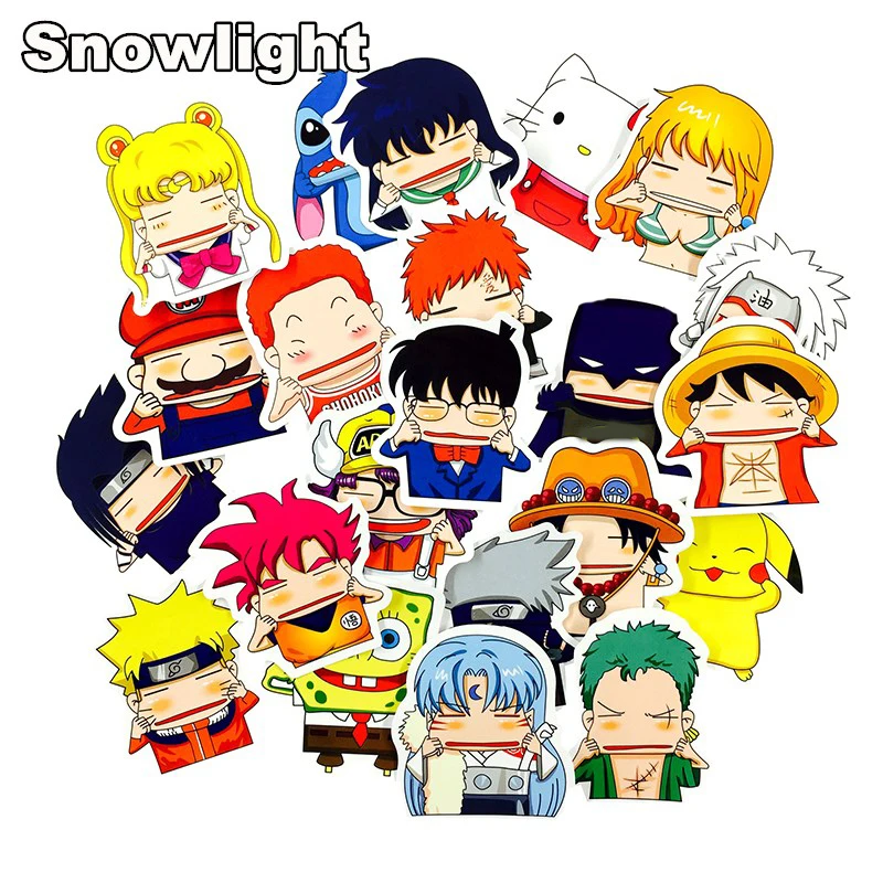 22pcs/lot Knead Face Cartoon Stickers Cartoon for Graffiti Laptop Luggage Bicycle Guitar Skateboard Stickers Children Toys