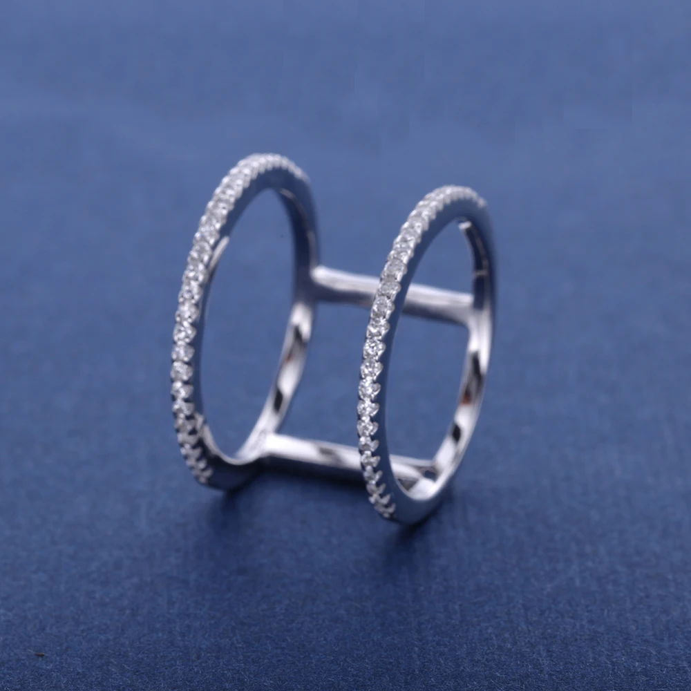 Slovecabin 925 пробы серебряные двойные Свадебные Кольца для женщин Кристалл женские серебряные кольца 925 пробы серебряные ювелирные изделия