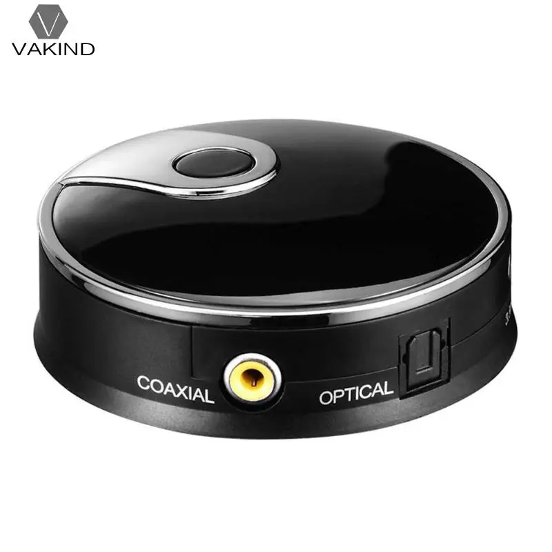 Mini Round Bluetooth Signal Transmitter Digital Optical Fiber Audio Adapter Wireless Bluetooth4 0 Adaptor 3 5mm