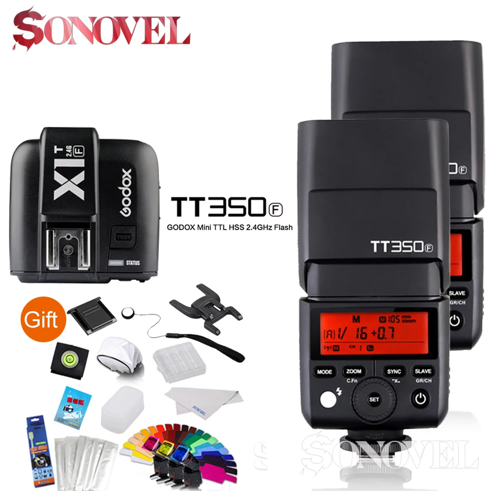 

In Stock Godox 2x TT350F 2.4G HSS TTL GN36 Flash Speedlite + X1T-F Trigger Transmitter Kit for Fuji Fujifilm Camera