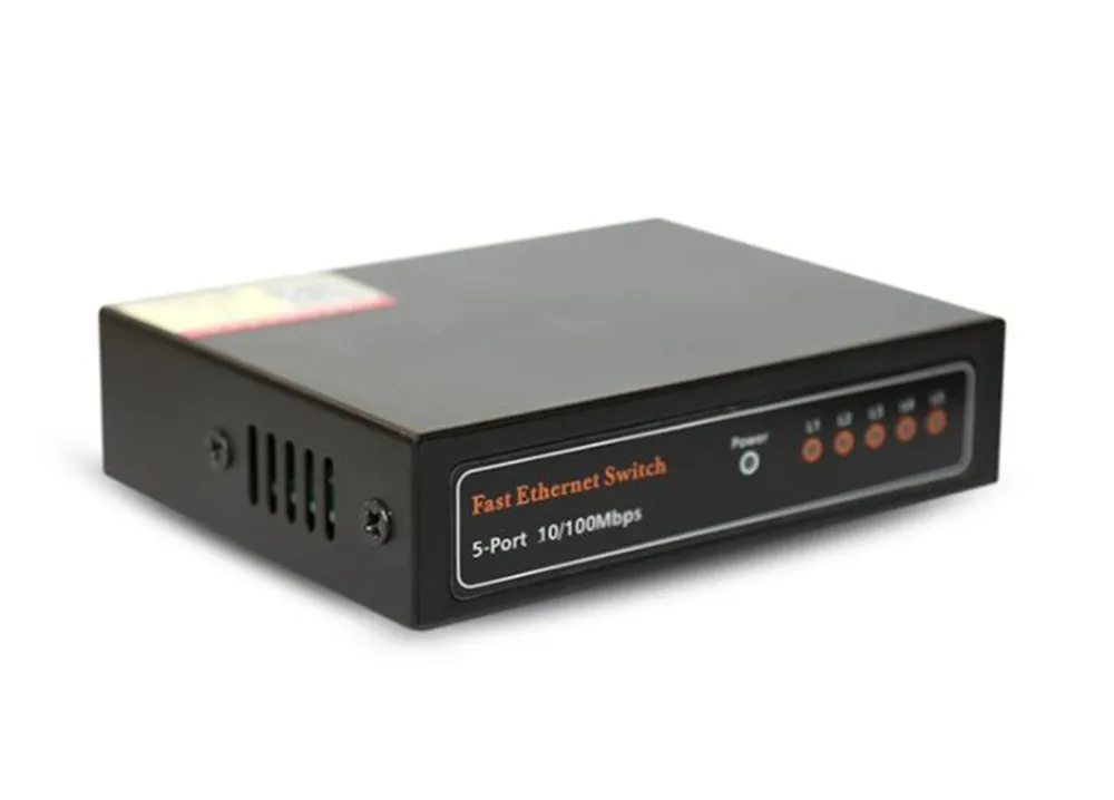 Высокое качество 10/100 Мбит/с 5 Порты и разъёмы как мини Ethernet-коммутатор для рабочего стола, RJ45 сетевой адаптер с металлической в виде ракушки США/ЕС