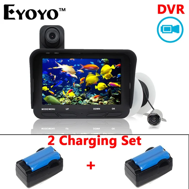 Best price at $123 Cheap Eyoyo Original 20m Professional Fish Finder DVR Video Recording 6 Infrared LED Underwater Fishing Camera+Extra Charging Set