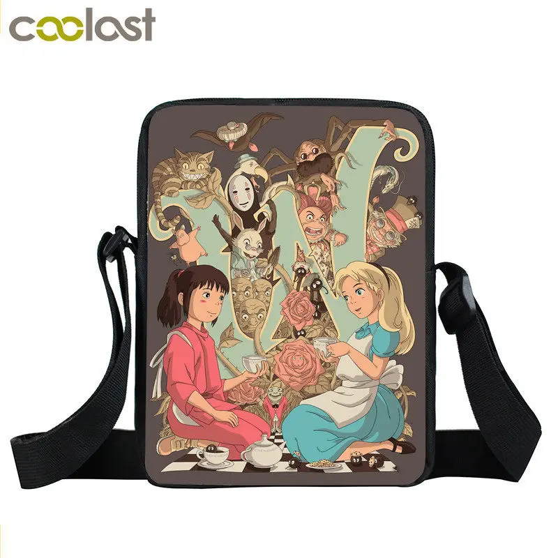 أنيمي Totoro/ناتسومي yuujinchou/بحار القمر الفتيان الفتيات Crossbody أكياس لونا Nyanko المدرب النساء حقيبة يد حقيبة كتف صغيرة