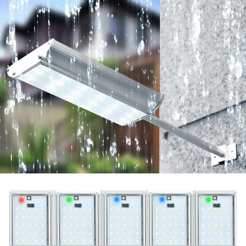 

70LED Solar Powered Aluminum Alloy Wall Light With Remote controller Outdoor Waterproof Garden Yard Street Wall Lamp With pole