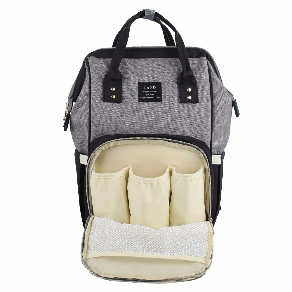 LAND мама пеленки мешок большой Ёмкость маленьких Сумки для подгузников для кормления сумка мода путешествия рюкзак уход за ребенком сумка