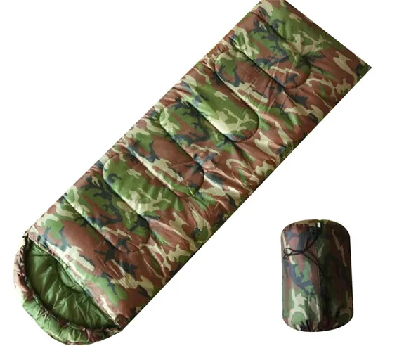 

Spring outdoor camouflage cotton sleeping bag envelope type sleeping bag with cap sleeping bag army green camouflage