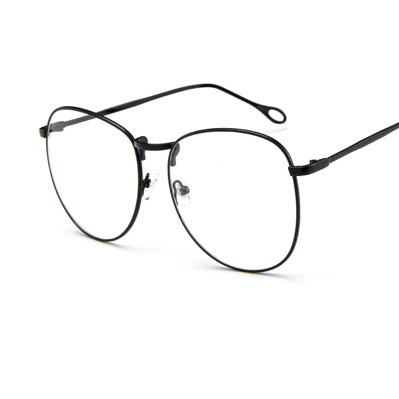 New men and women personality big frame glasses frame metal full frame trend flat mirror fashion decorative glasses frame