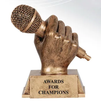 

Music vocals voice microphone award trophy resin craft souvenir home halloween christmas decoration