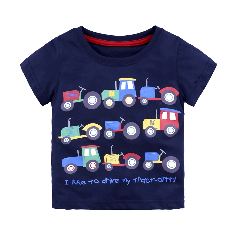 PR-325 года, повседневная детская одежда летние топы для мальчиков и девочек, детская одежда с короткими рукавами и рисунком