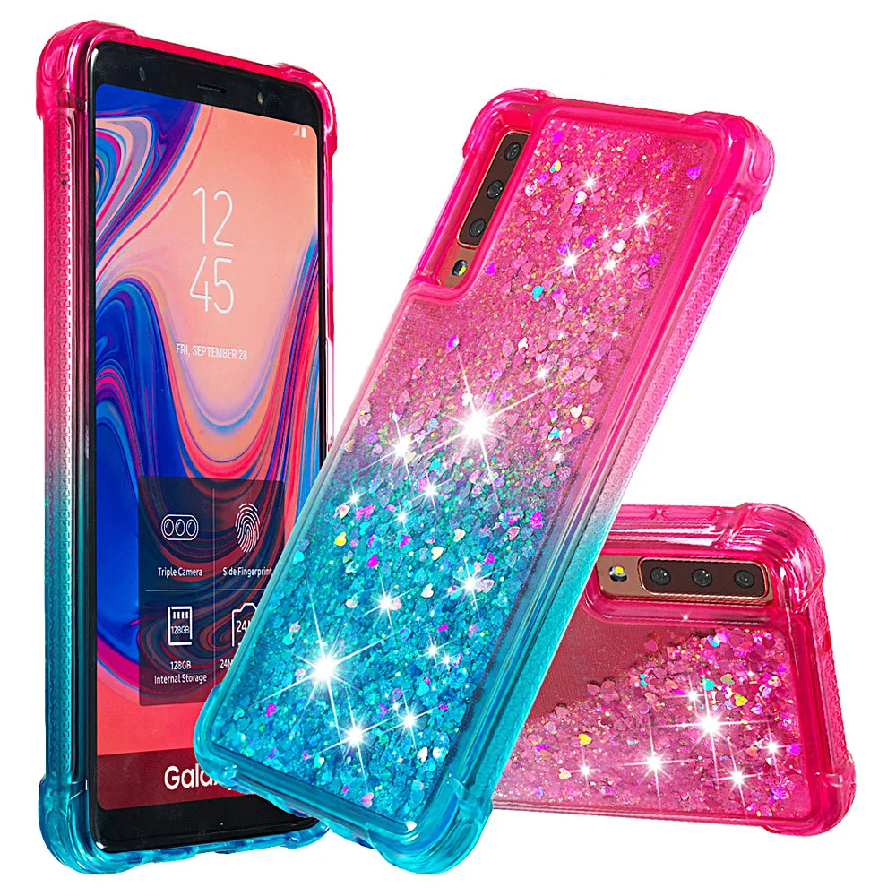 Чехол A50 для Samsung Galaxy A10 A30 A70 чехол блестящий динамический жидкий зыбучий песок M10