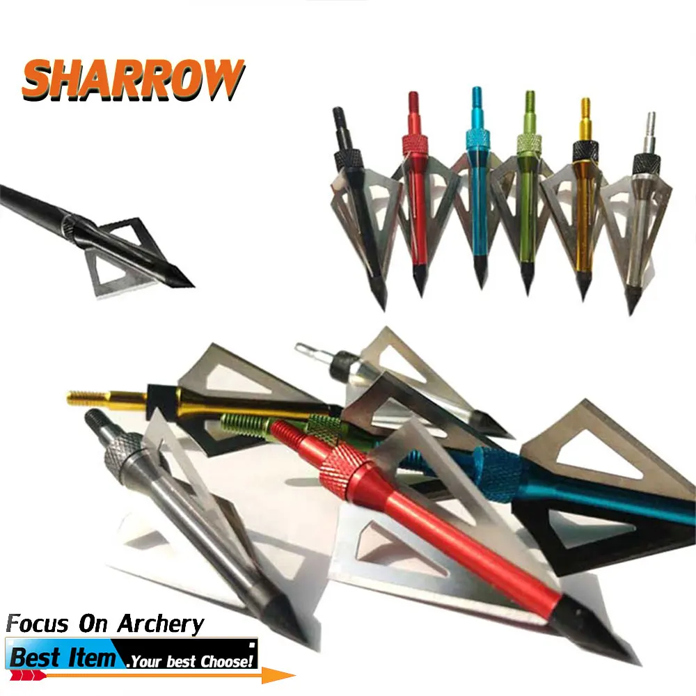 

12 Pcs Hunting Arrow Tips 110 Grains Arrow Points Compound Bow Archery Arrowheads Blades Arrowhead Shooting 3 Fixed Blades c@