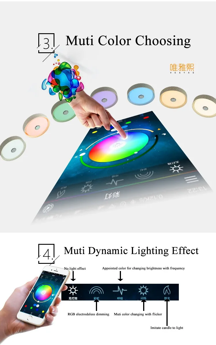 bluetooth music led ceiling lamps YH-623  (10)_A